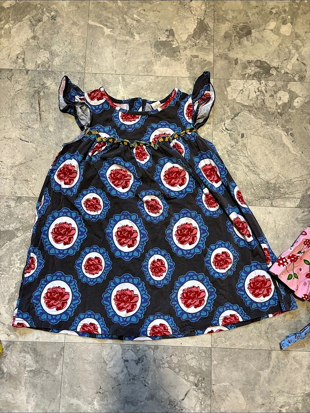 Matilda Jane Paint by Numbers Dress Floral Blue & Red Girls 6